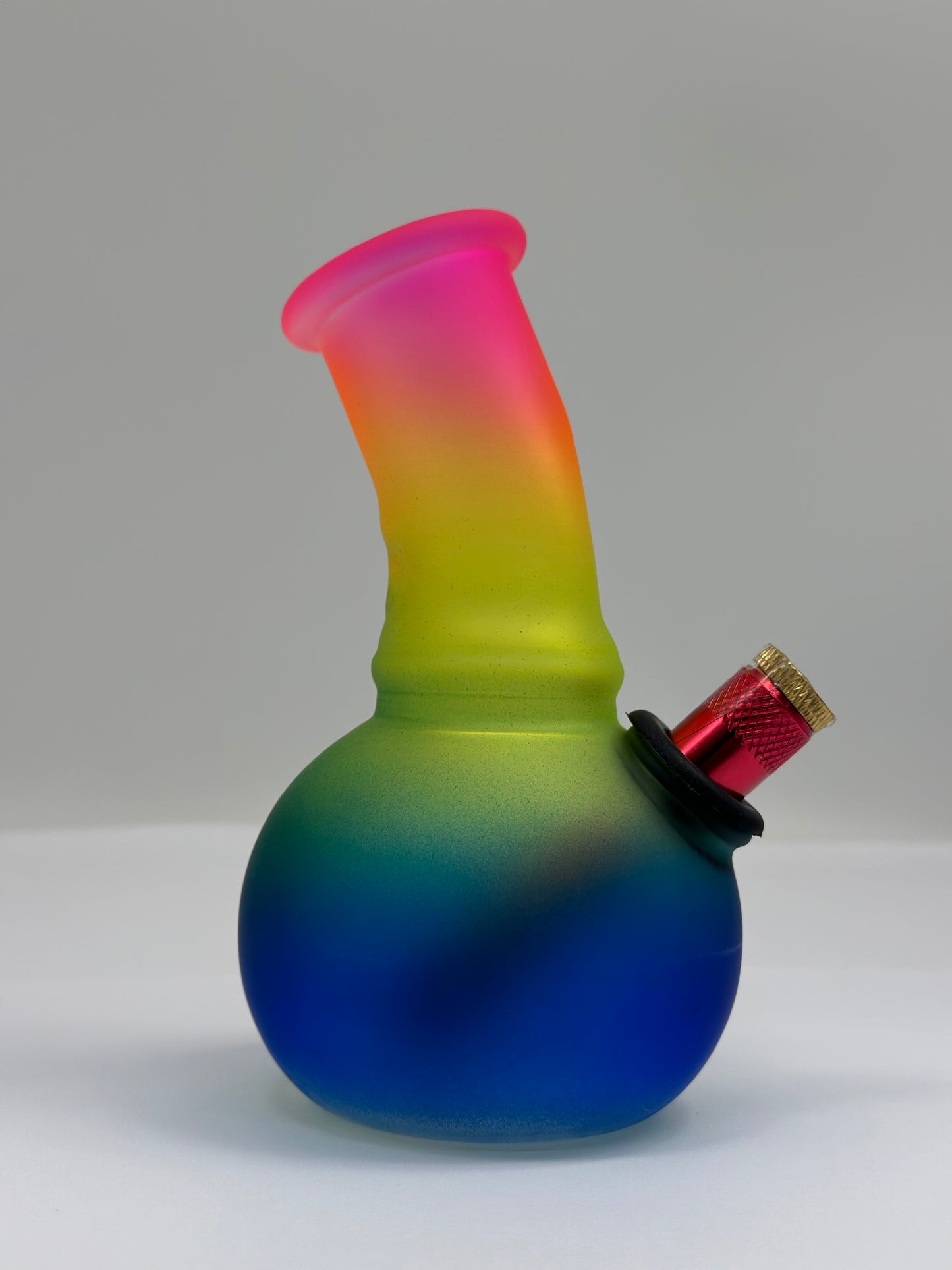 Small Rainbow 14 cm Glass Smoking Pipe, Water Pourer Cp& Stem Included