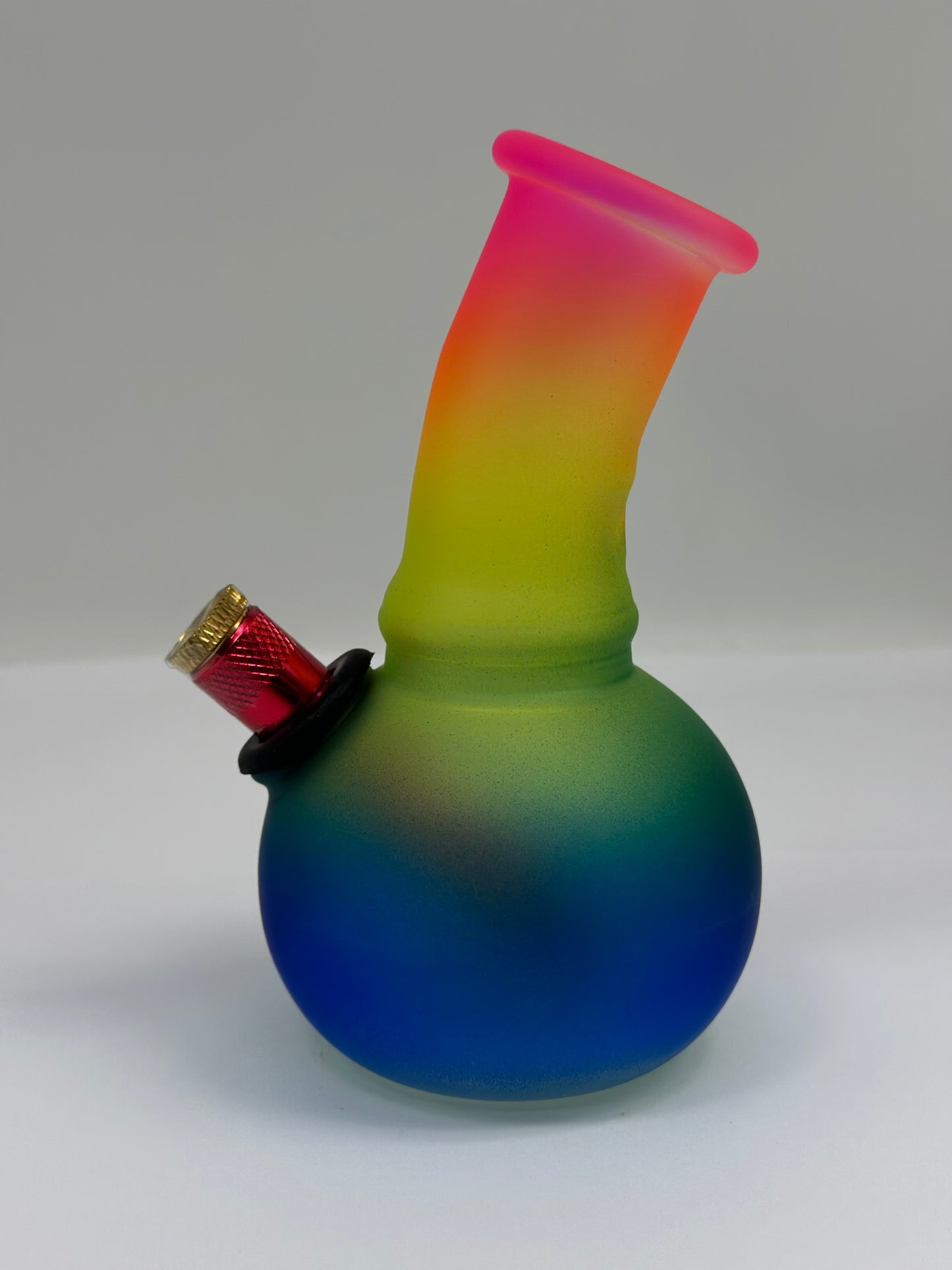Small Rainbow 14 cm Glass Smoking Pipe, Water Pourer Cp& Stem Included