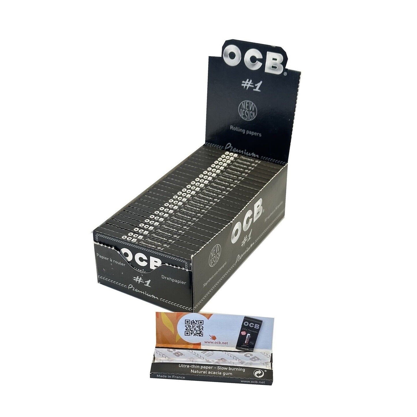 OCB Premium #1 Black Rolling Papers.one Booklet