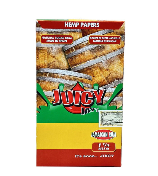 One pack of 24 X Booklets Juicy Jays Jamaican Rum 1-1/4 Flavoured Rolling Papers