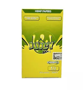 One pack of 24 X Booklets Juicy Jays Pineapple 1-1/4 Flavoured Rolling Papers