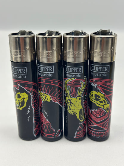 4 X Clipper Reusable Lighter. Total of 4 Lighters. Designs selected randomly