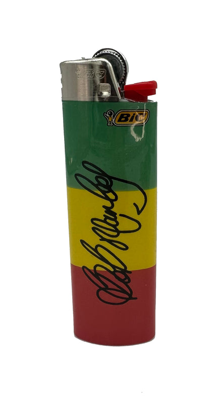 One Pack of 50 X Large Bic Lighters Maxi Multi Coloured Bob Marley Design
