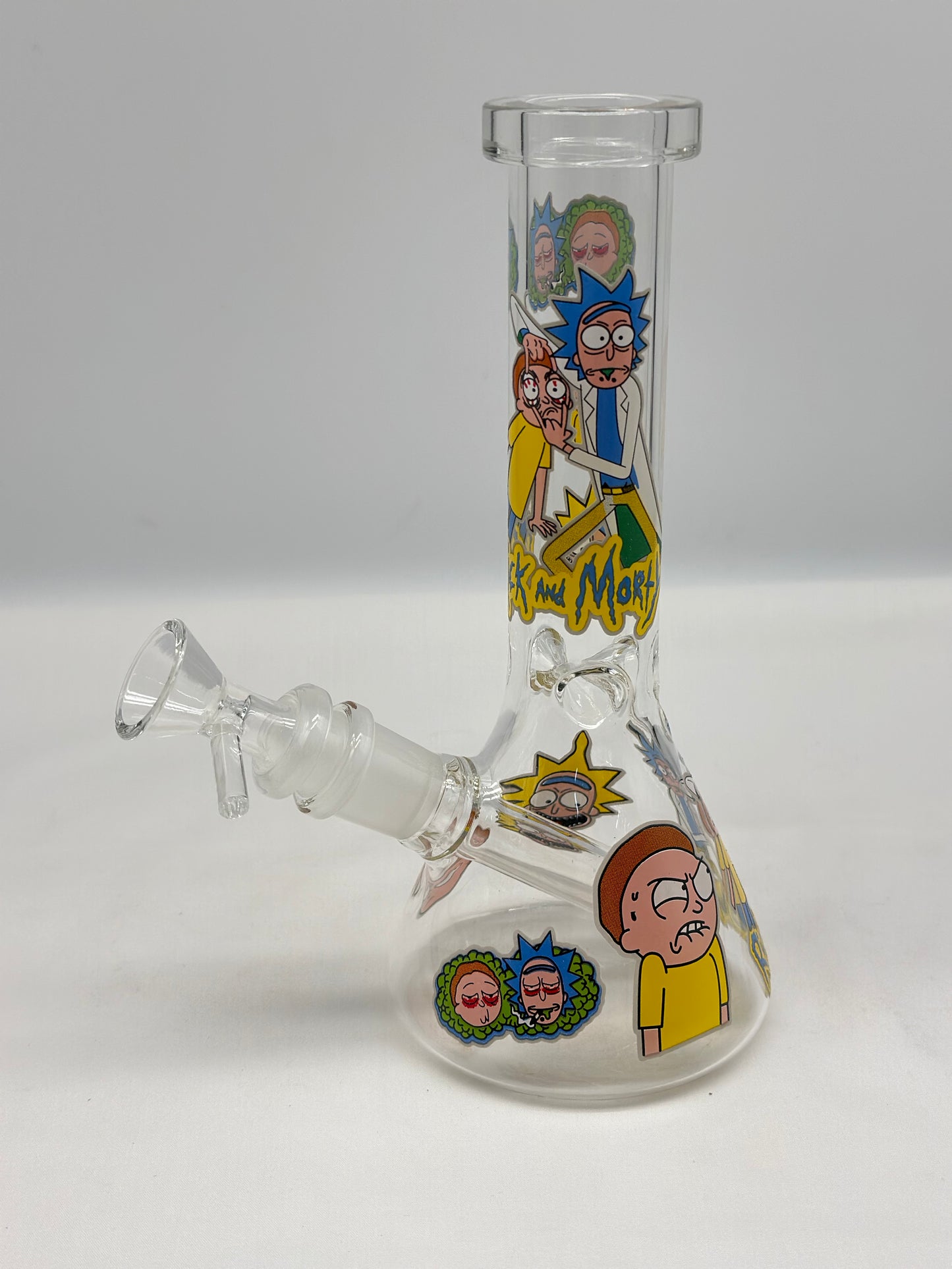 20cm Rick and Morty Glass Smoking Pipe, Water Pourer Cp& Stem Included