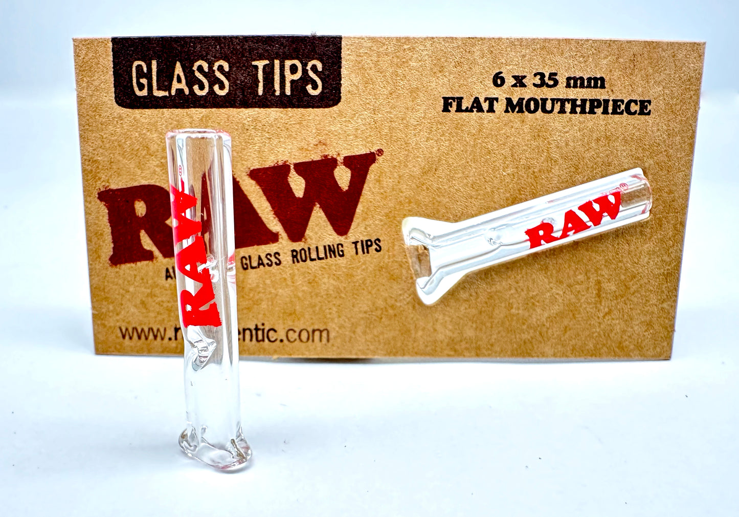 RAW Glass Tip Round Mouthpiece Filter Smoking Papers Tips 6 x 34mm