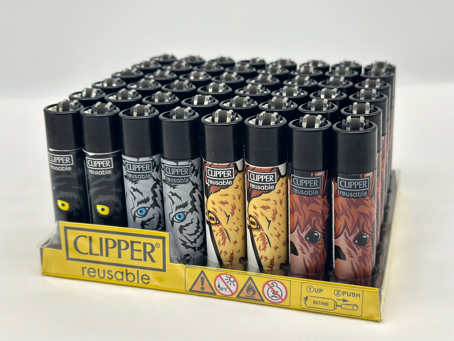 4 X Clipper Reusable Lighter. Total of 4 Lighters. Designs selected randomly