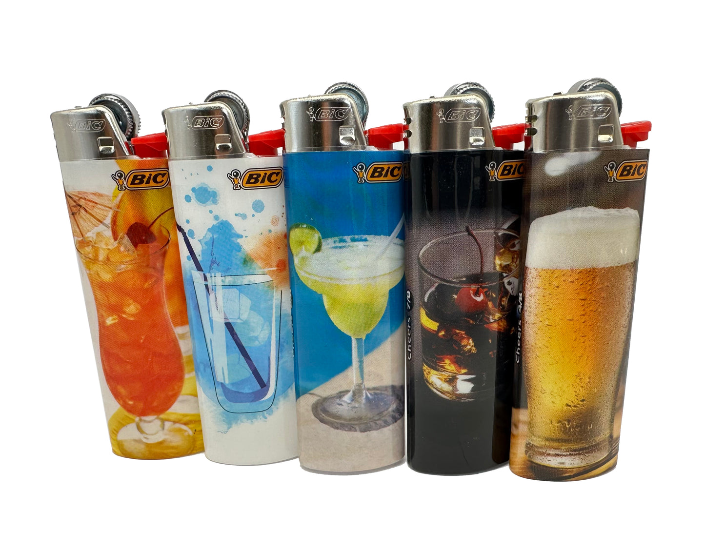 One Pack of 50 X Large Bic Lighters Maxi Multi Coloured Cigarette Lighters