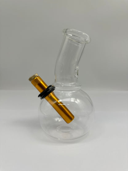 Small 14 cm Glass Smoking Pipe, Water Pourer Cp& Stem Included