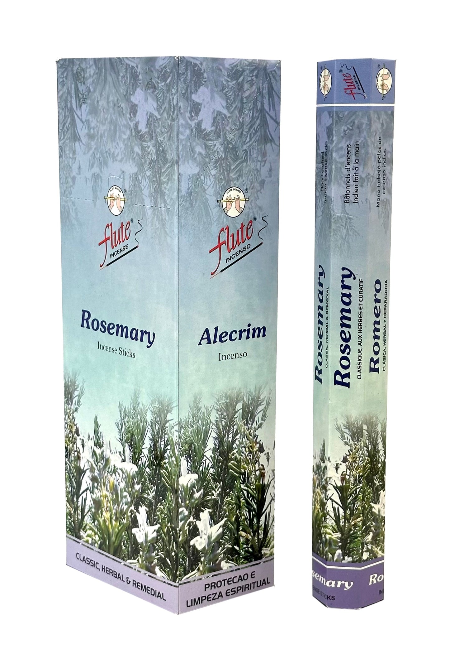 Flute fragrant charcoal incense sticks ROSEMARY 6 Hex packets of 20 sticks. Total 120 Sticks