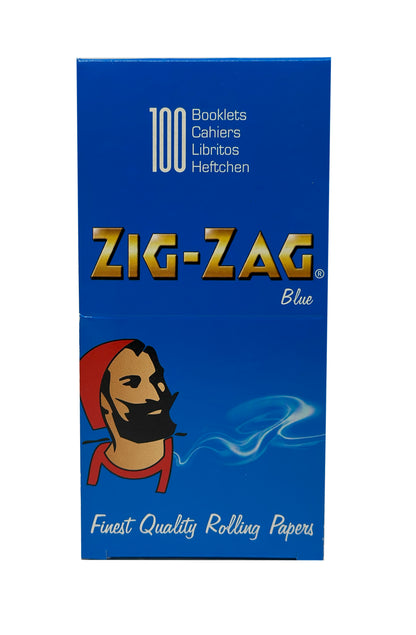 One Pack Of 100 X Booklets ZIG ZAG Blue Natural Rolling Papers.