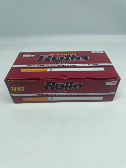 200 X Rollo 5.5mm Micro Slim Red 20mm Filter Tubes