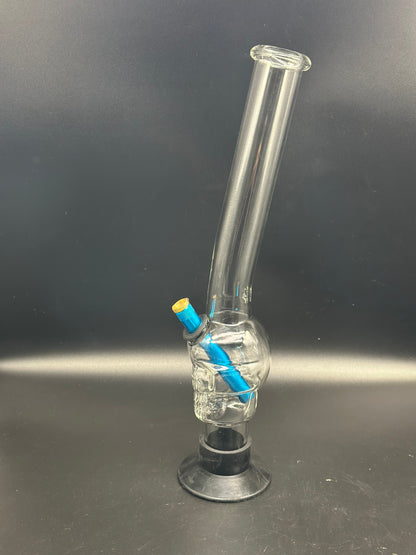 Skull Glass Smoking Pipe, Water Pourer Cp& Stem Included