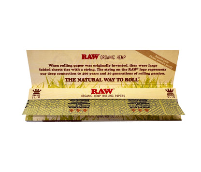 Raw Organic Hemp King Size Slim Rolling Papers