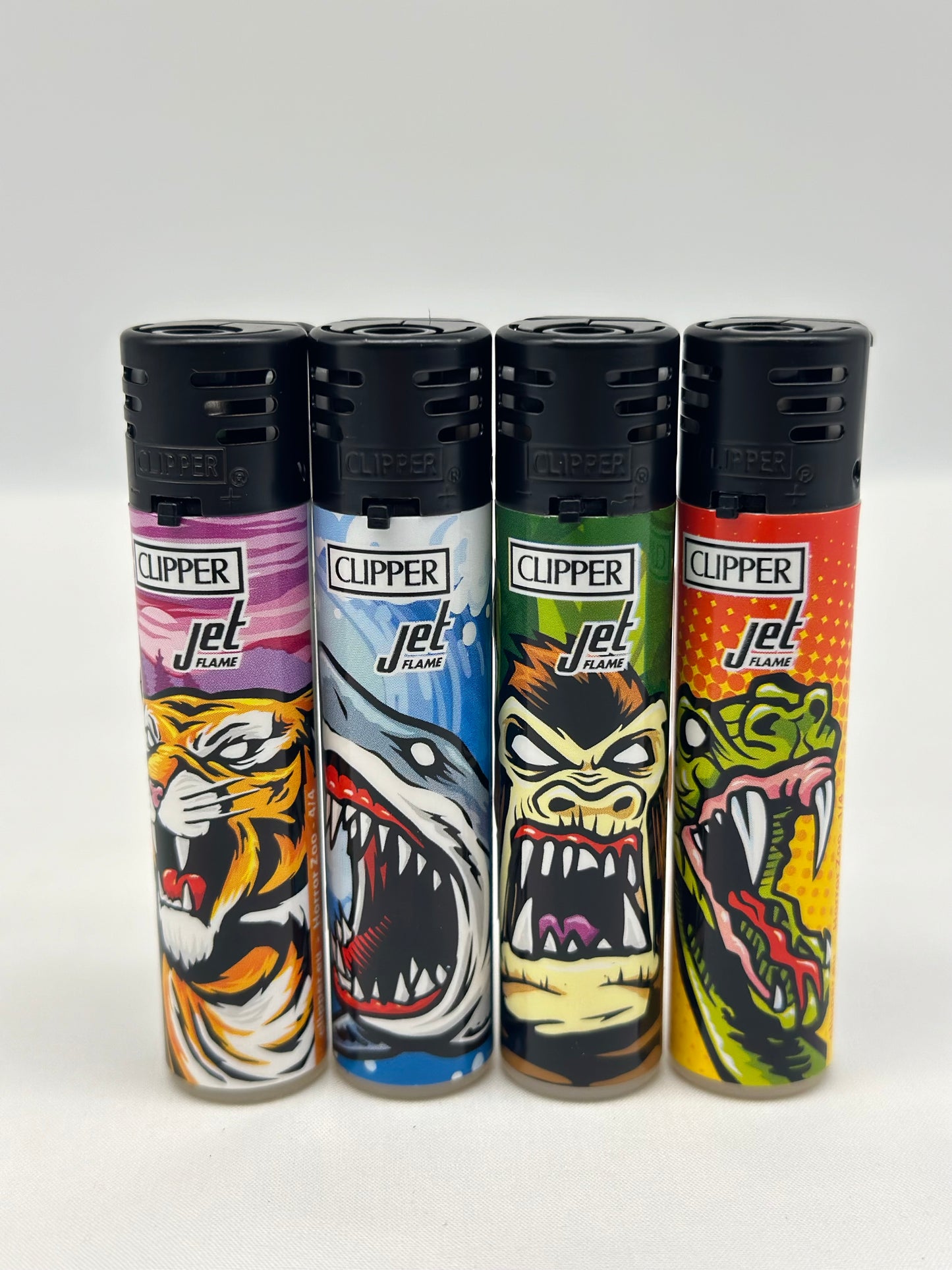 4 X Clipper Jet Flame Lighter, Refillable Wind Proof. 4 Lighters