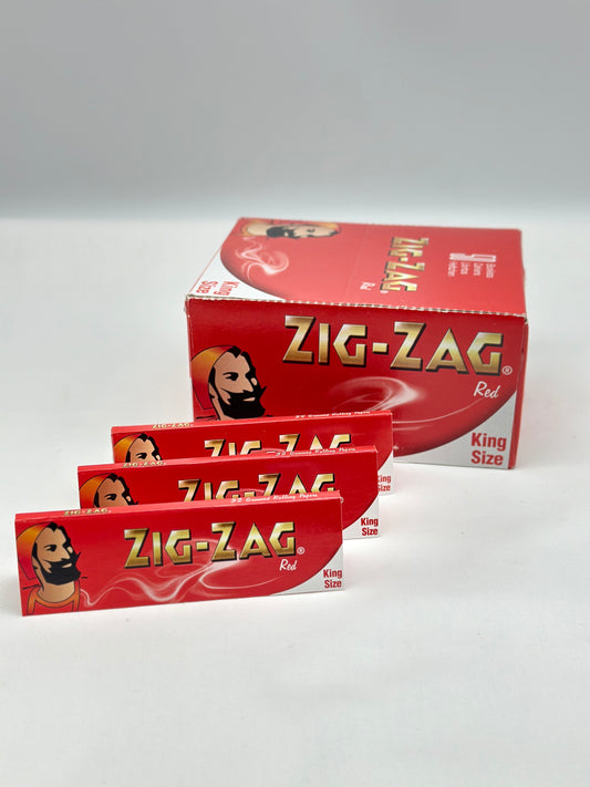 3 X booklets Zig-Zag King Size Red  Cigarette Rolling Papers. Total 3 Booklets