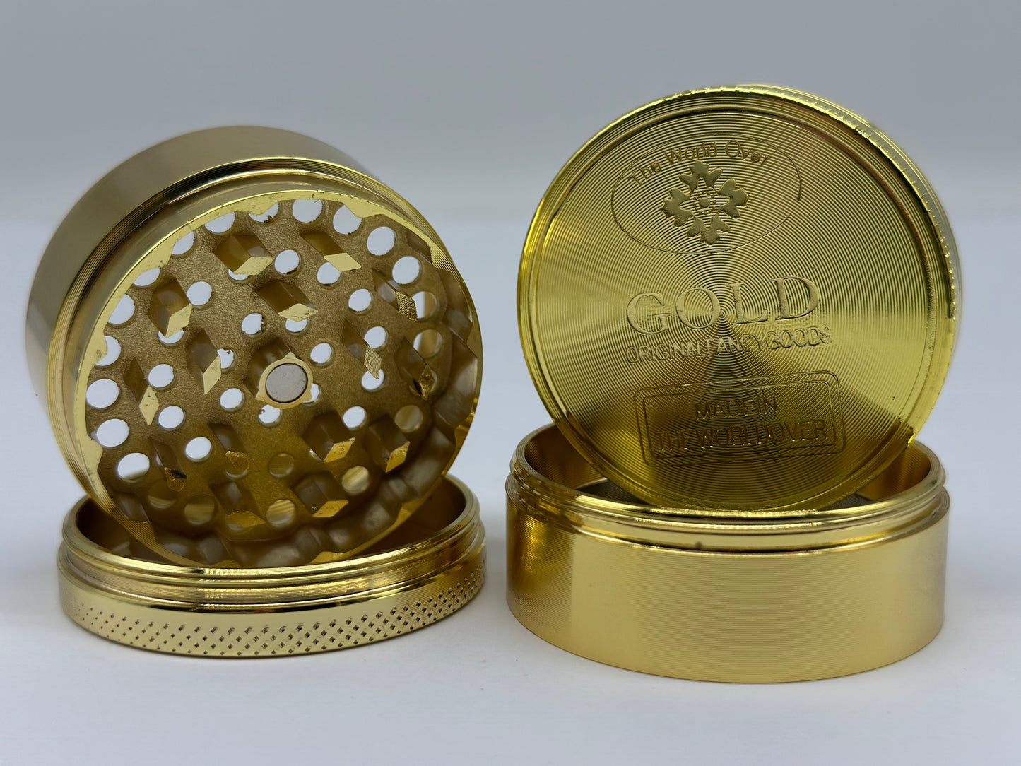 4Layer Gold Metal Herb Tobacco Grinder Hand Muller Smoke Crusher Spice