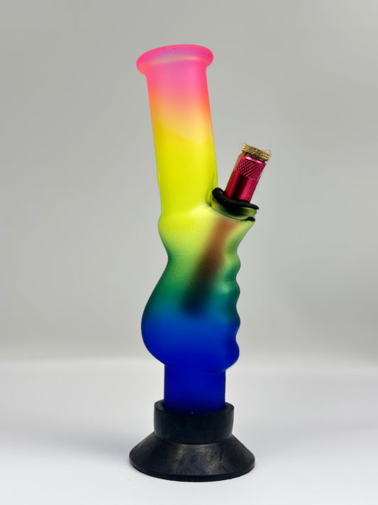 Rainbow Glass Smoking Pipe, Water Pourer Cp& Stem Included