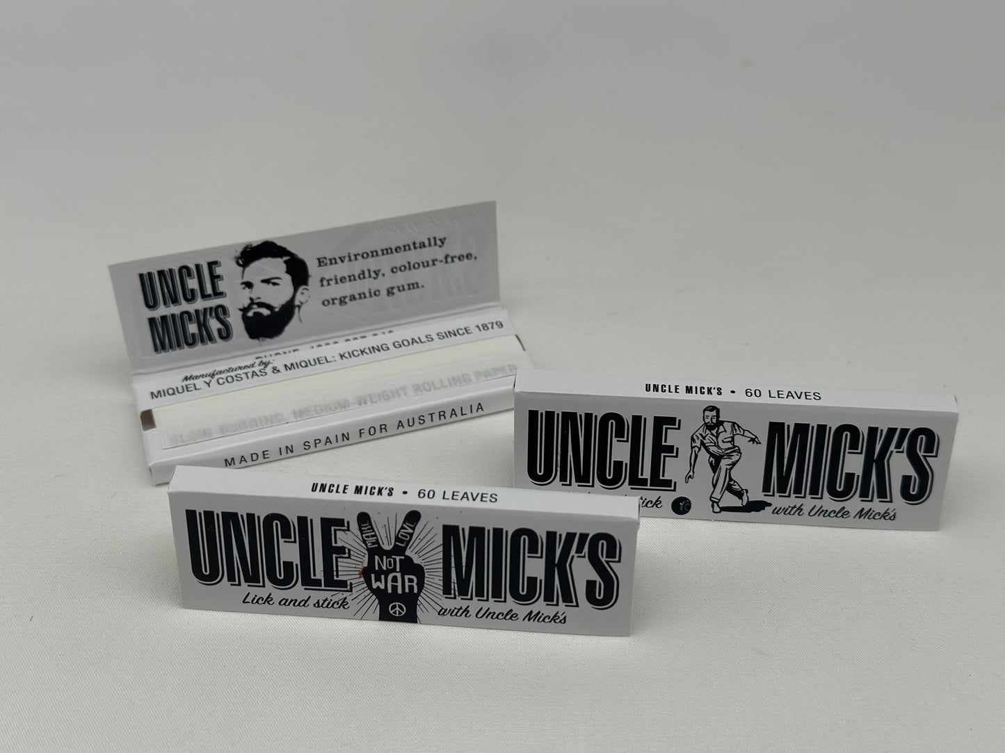 3 X booklets Uncle Mick’s Cigarette Rolling Papers. Total 3 Booklets