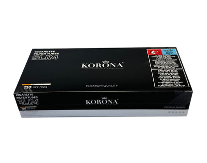 120 X Korona 6.5mm Ultra Slim Filter Tubes Premium Quality. 120 Tubes Per Pack