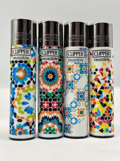 4 X Clipper Reusable Lighter. Total of 4 Lighters. Designs selected randomly