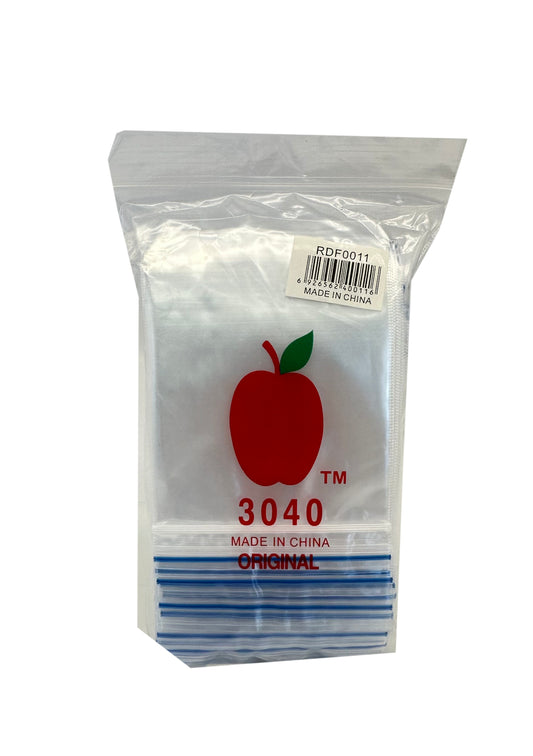 Apple Bags Baggies 3040 Ziplock 100 Mini Reusable