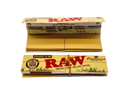 Raw Rolling Paper Organic Hemp King Size Slim+Tips