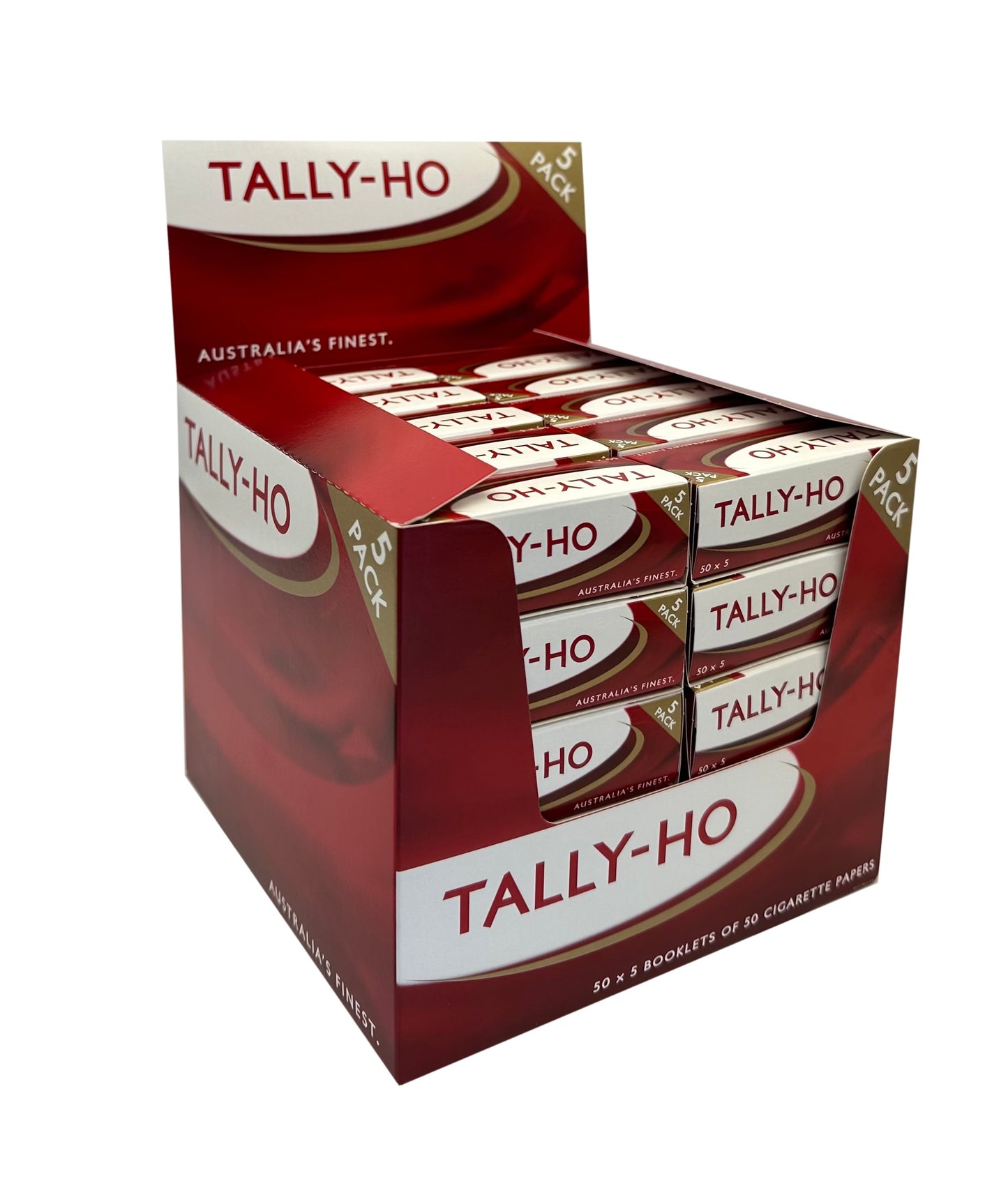 One Pack of 50 X 5Pack Tally-Ho Rolling Papers. Total of 250 Booklets