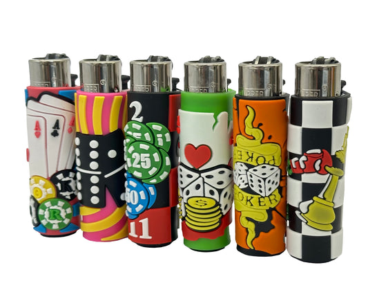 4 X Clipper Lighters, Hand Swen Refillable. Total 4 Lighters