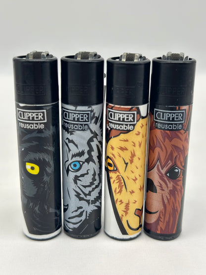 4 X Clipper Reusable Lighter. Total of 4 Lighters. Designs selected randomly