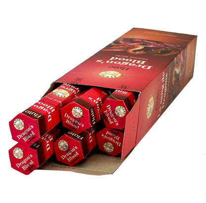 Flute fragrant charcoal incense sticks DRAGON’S BLOOD 6 Hex packets of 20 sticks. Total 120 Sticks