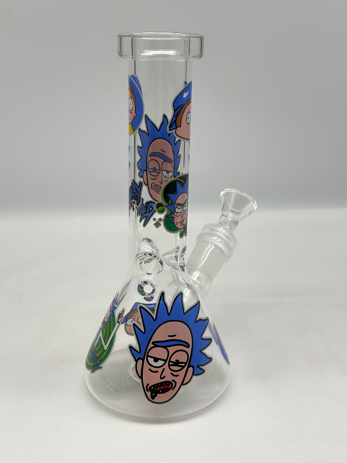 20cm Rick and Morty Glass Smoking Pipe, Water Pourer Cp& Stem Included