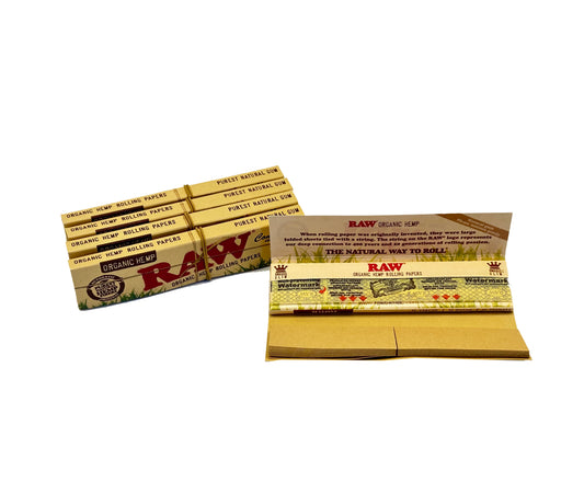 Raw Rolling Paper Organic Hemp King Size Slim+Tips