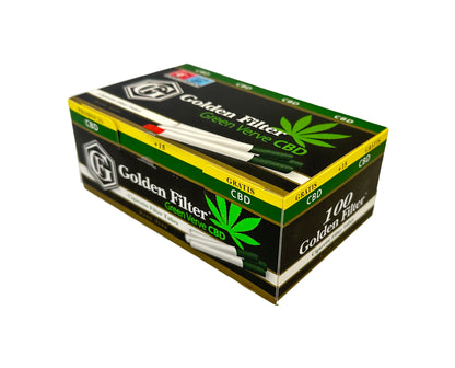 One Pack of Golden Filter CBD Tubes Green King Size Empty Tubes. 100 Tubes