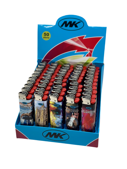 One Pack of 50 X Large MK Lighters. Total of 50 Lighters