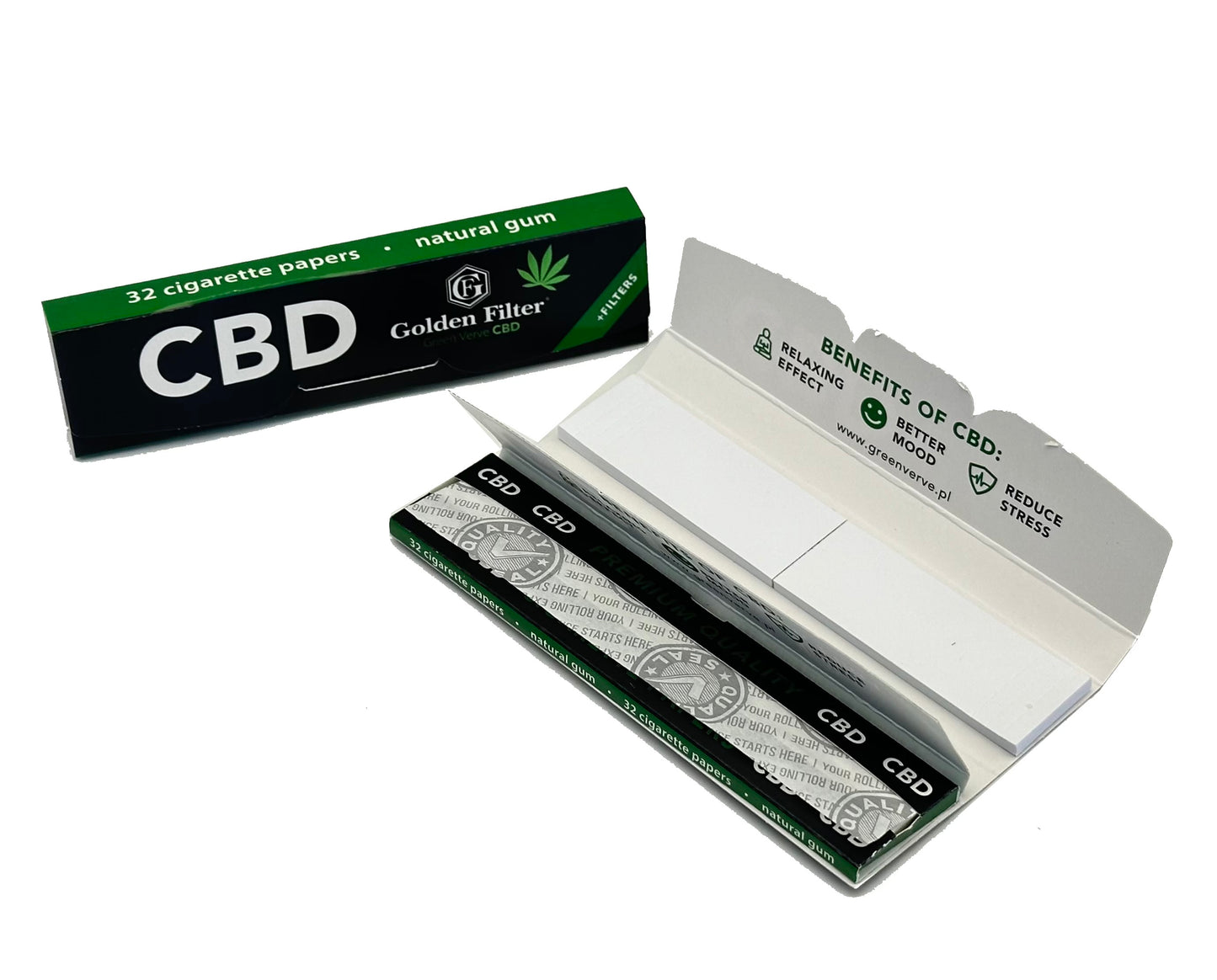 One Pack of 24 X Booklets Of Golden CBD Rolling Papers. King size slim + Tips. Premium Quality