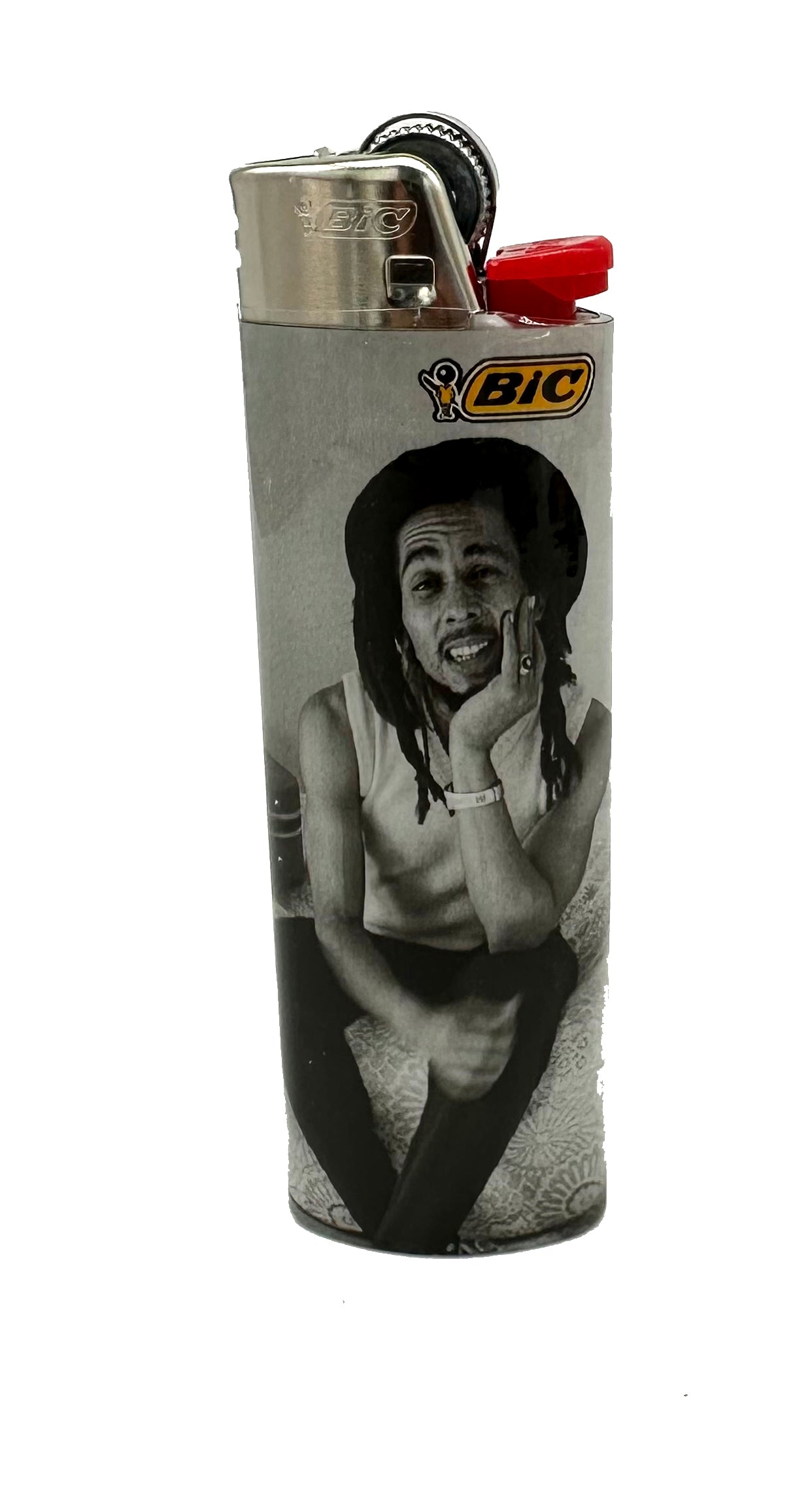 One Pack of 50 X Large Bic Lighters Maxi Multi Coloured Bob Marley Design