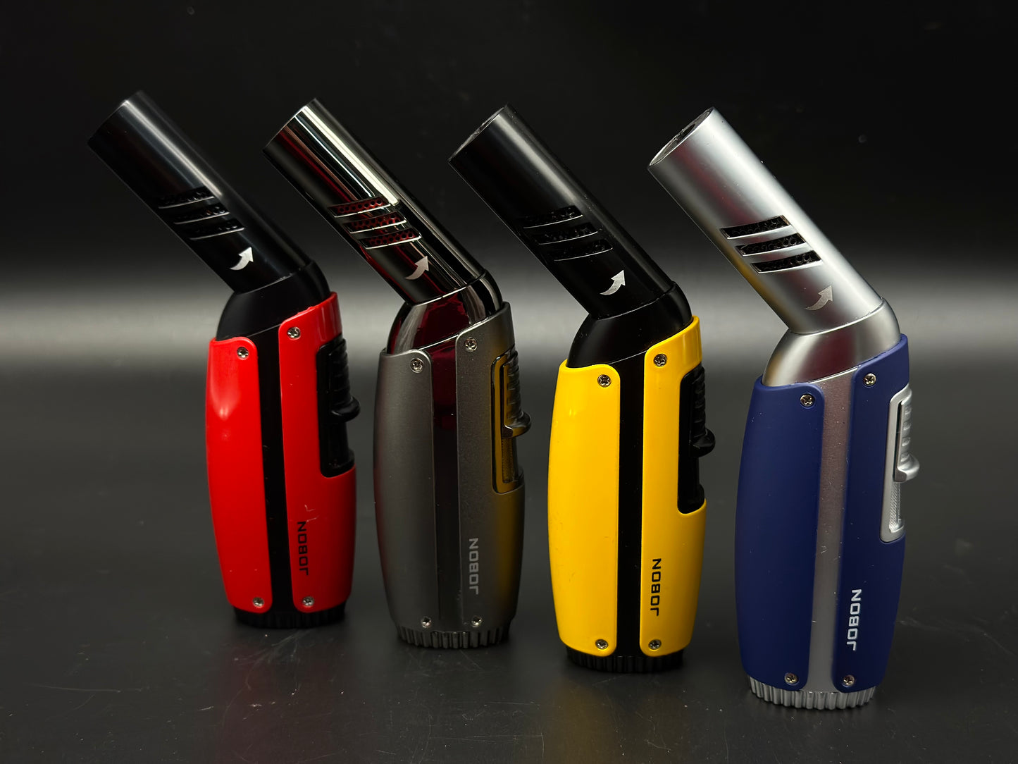 JOBON Blow Jet Lighter Windproof Refillable Butane Gas High Flame Can Turn to different directions