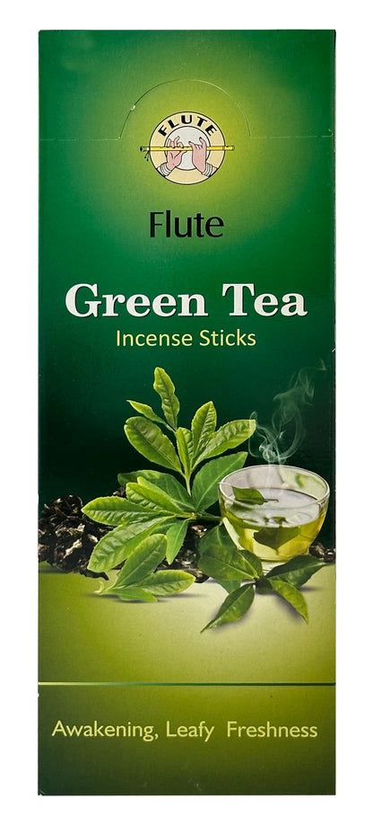 Flute fragrant charcoal incense sticks GREEN TEA 6 Hex packets of 20 sticks.Total 120 Sticks