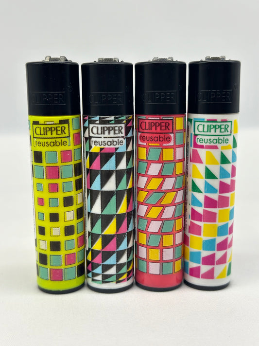 4 X Clipper Reusable Lighter. Total of 4 Lighters. Designs selected randomly