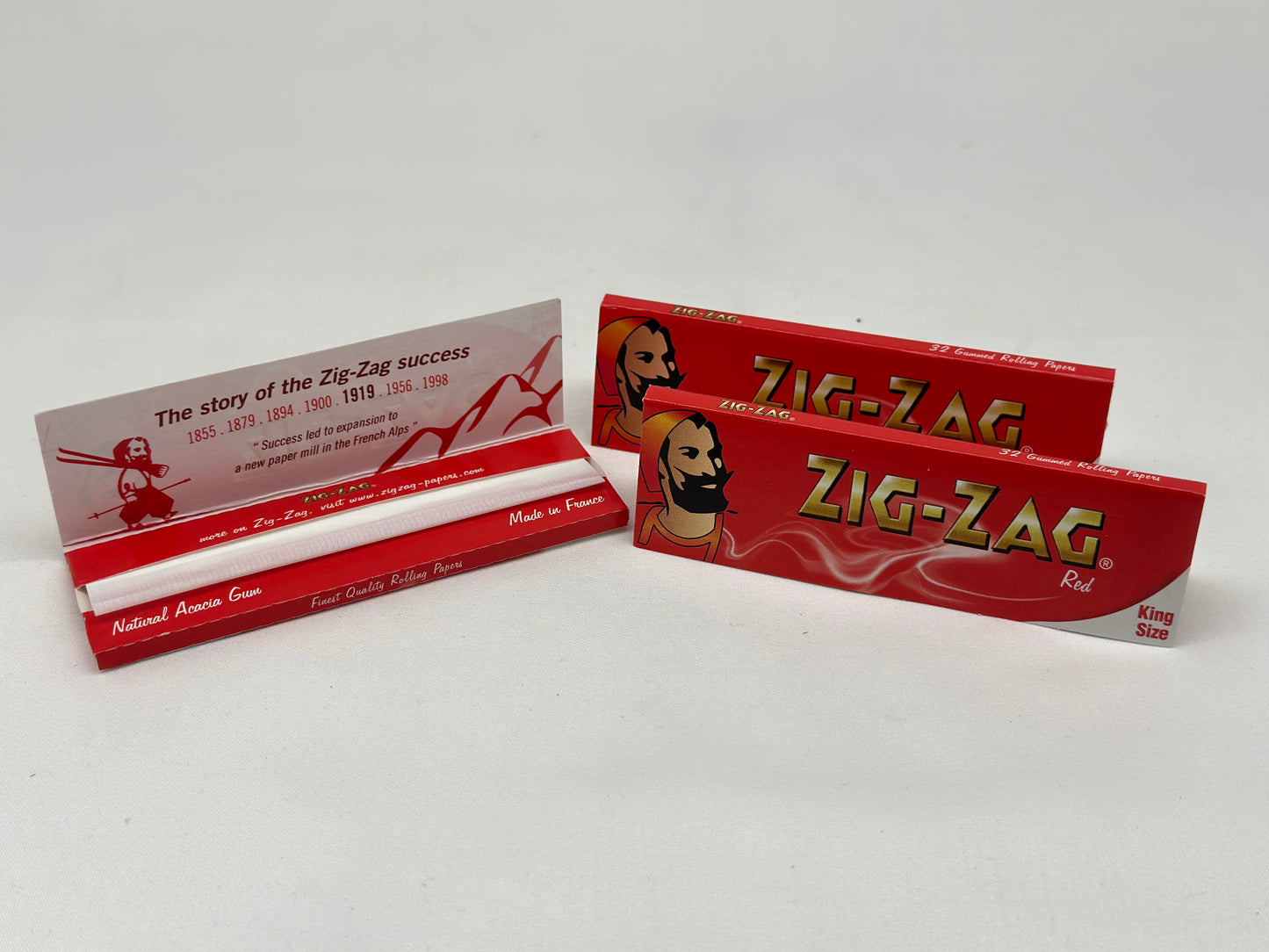 3 X booklets Zig-Zag King Size Red  Cigarette Rolling Papers. Total 3 Booklets