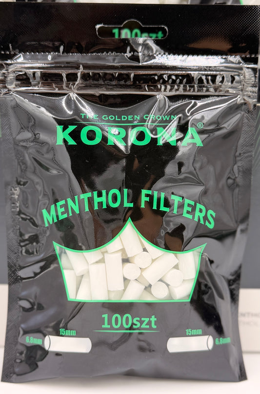 Korona Menthol Cigarette Filter Tips. Each Bag Has 100 Filter Tips