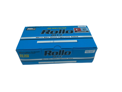 200 X Rollo 5.5mm Micro Slim Blue 20mm Filter Tubes. One Pack of 200 Tubes