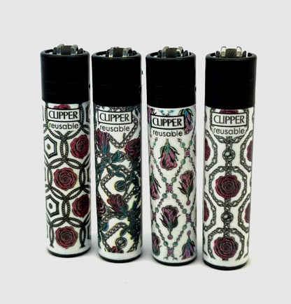 4 X Clipper Reusable Lighter. Total of 4 Lighters. Designs selected randomly