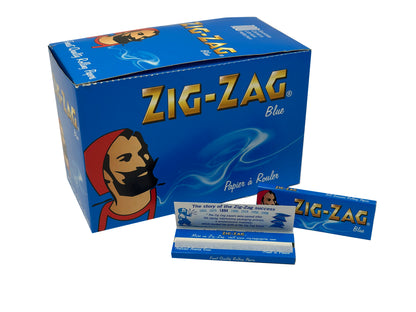 One Pack Of 100 X Booklets ZIG ZAG Blue Natural Rolling Papers.