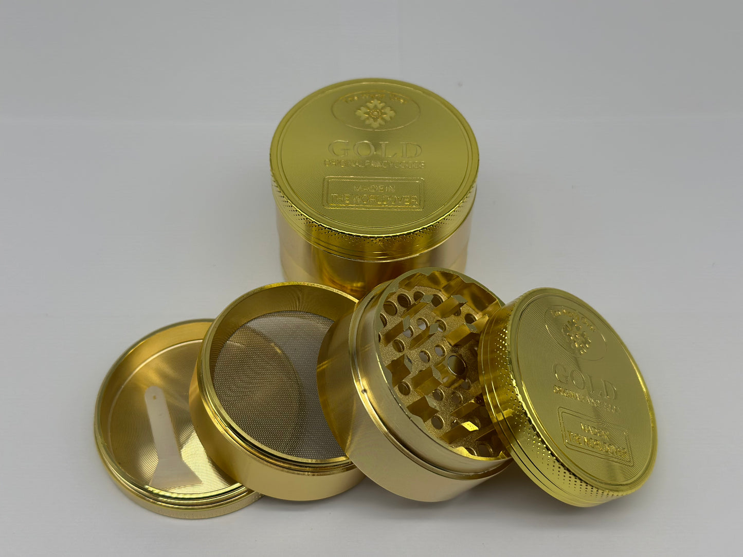 4Layer Gold Metal Herb Tobacco Grinder Hand Muller Smoke Crusher Spice