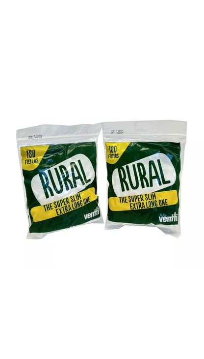 2 Bags of Ventti Rural Super Slim Extra Long Filters, 180 Tips Per Bag. Total of 360 Filters