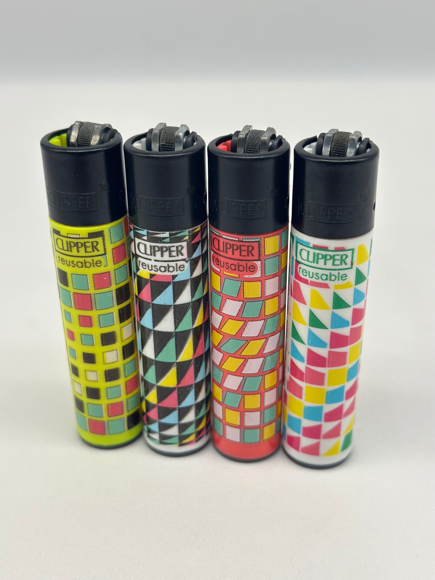 4 X Clipper Reusable Lighter. Total of 4 Lighters. Designs selected randomly