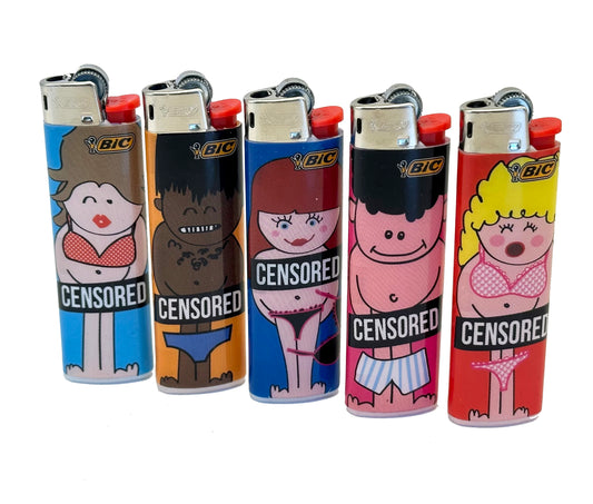 5 X Slim BIC Lighters Pictured