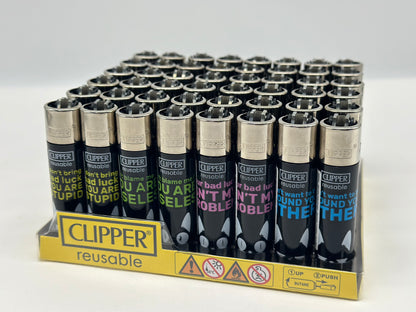 4 X Clipper Reusable Lighter. Total of 4 Lighters. Designs selected randomly