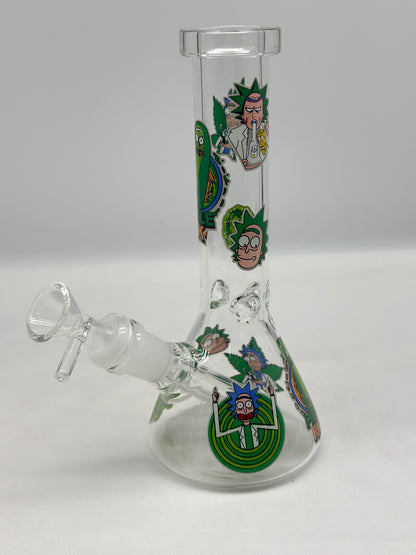 20cm Rick and Morty Glass Smoking Pipe, Water Pourer Cp& Stem Included